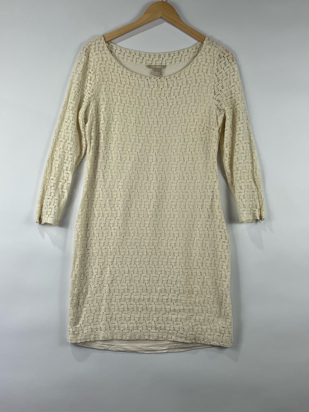 Banana Republic Cotton Lace Shift Dress 8 Side Zip